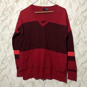 V neck striped sweater with open sides